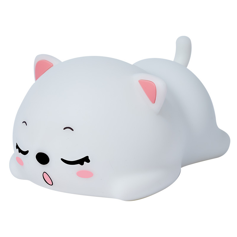 Picture of Wanhuo purring cat night light wholesale creative gift Pat Light birthday gift silicone light decompression toy night light