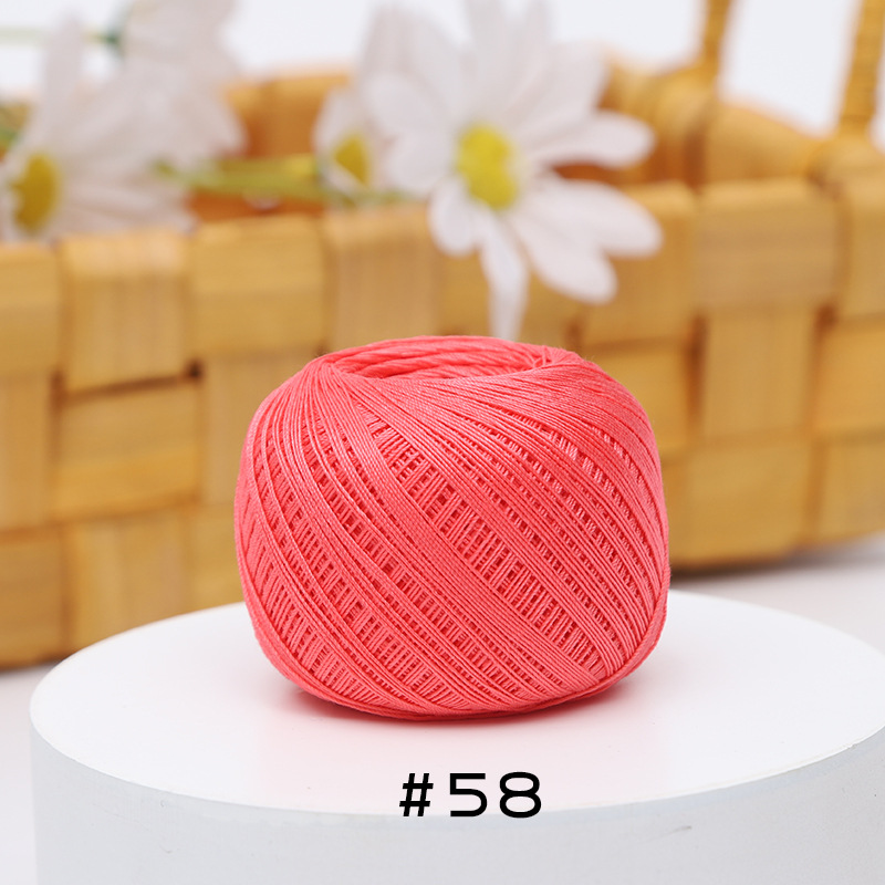 Picture of Warm Color No.10 Lace Strongly Twisted Mercerized Pearl Egyptian Long-staple Cotton Handmade Micro-hook Hand-bow Ball 20g Wool Ball