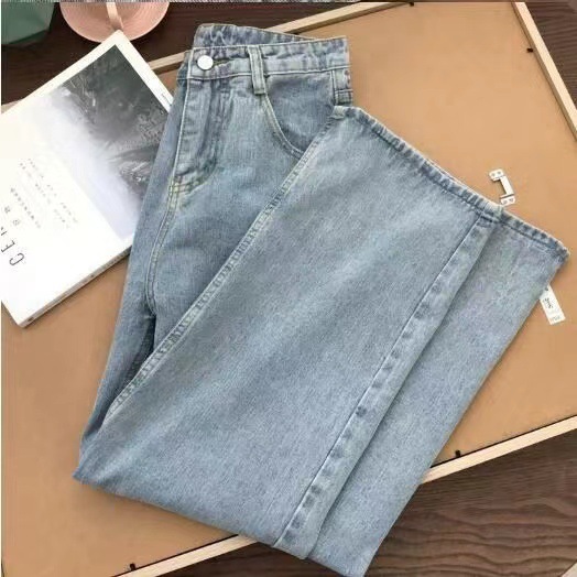 Picture of Wide Leg Pants Women's 2024 Spring and Autumn New Korean Style Retro Straight Torre Pants High Waist Ins Jeans Student All-match