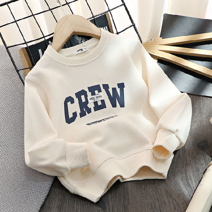 Picture of Cotton Children's Wear Boy's Letter Printed Sweatshirt Large Children's Loose All-match Casual Western Style T-shirt Spring and Autumn Thin Top