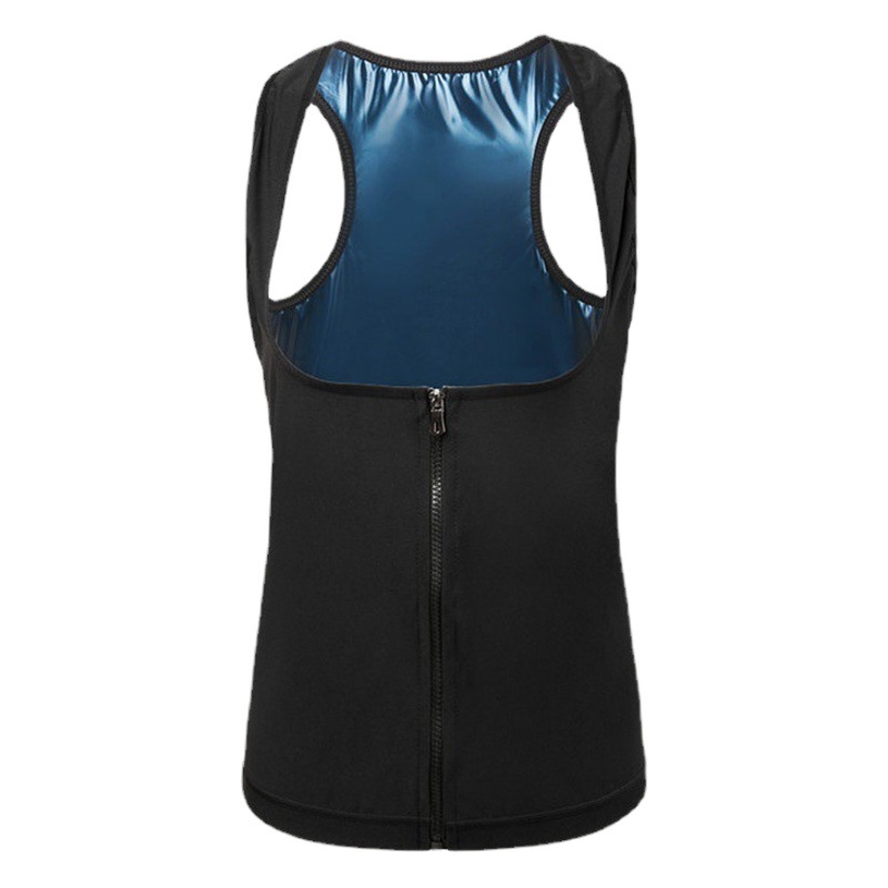 Amazon Sweat Suit Women's Abdominal Fitness Vest Waist Yoga Shaper Zipper European and American Sports Tunic