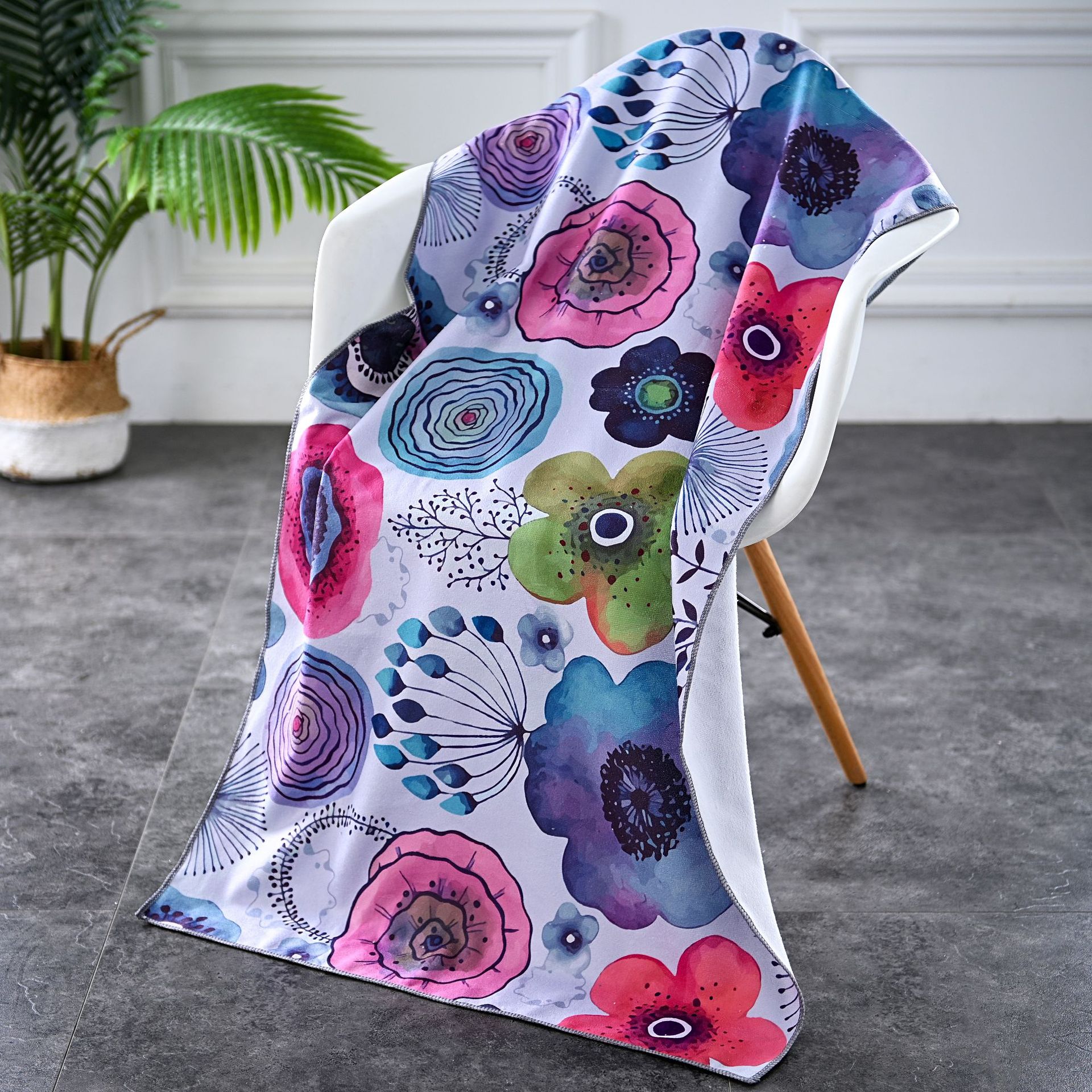 Picture of Spot wholesale microfiber beach towel foreign trade digital heat transfer easy absorbent swimming shawl printing bath towel