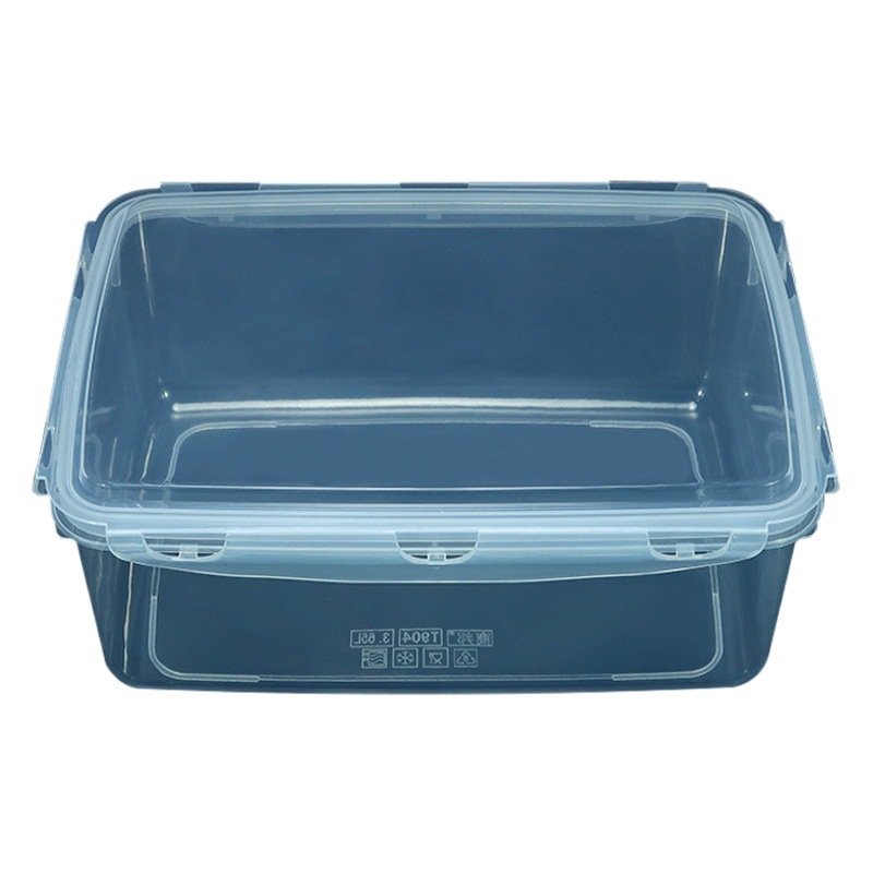 3.65L Four-side Buckle Plastic Box with Buckle Kitchen Storage Box Sealed Transparent Buckle Cover PP Refrigerator Special Fresh-keeping Box