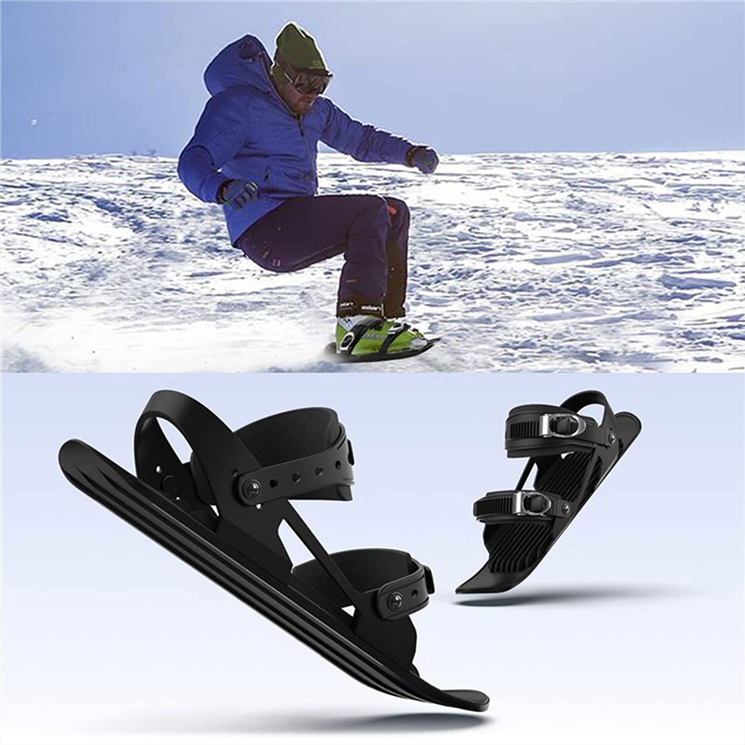 Mini Ski Shoes Mini Ski Skates Outdoor Sports Snowboard Wear-resistant One-piece Ski Shoes