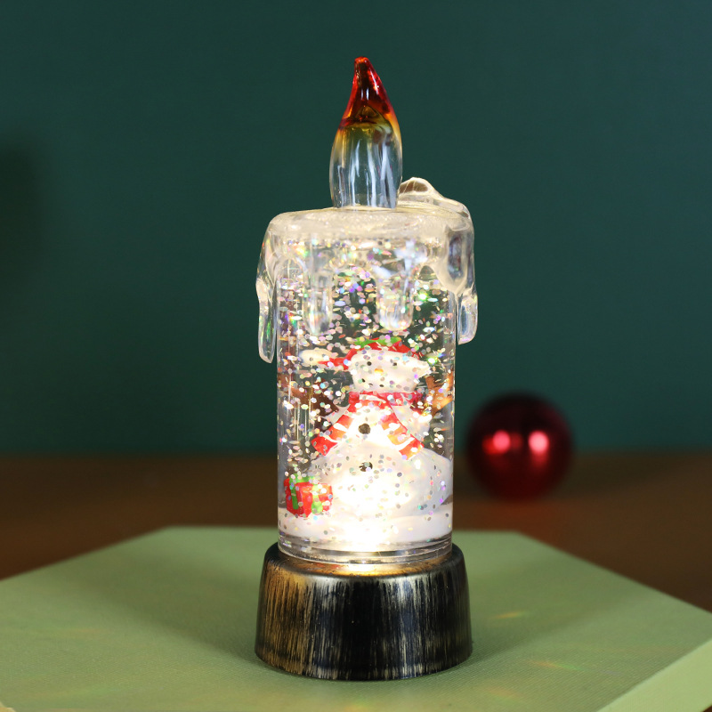 Picture of Cross-Border New Christmas Decorations Crystal Ball Old Man Snowman Candle Lamp Luminous Night Light Desktop Ornament Lamp