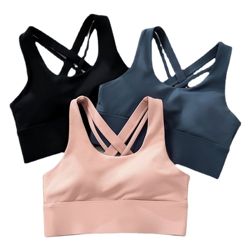 New Cross-border Large Size Cross-back Sports bra bra Yoga Running Gather Shockproof Fitness Sports Underwear