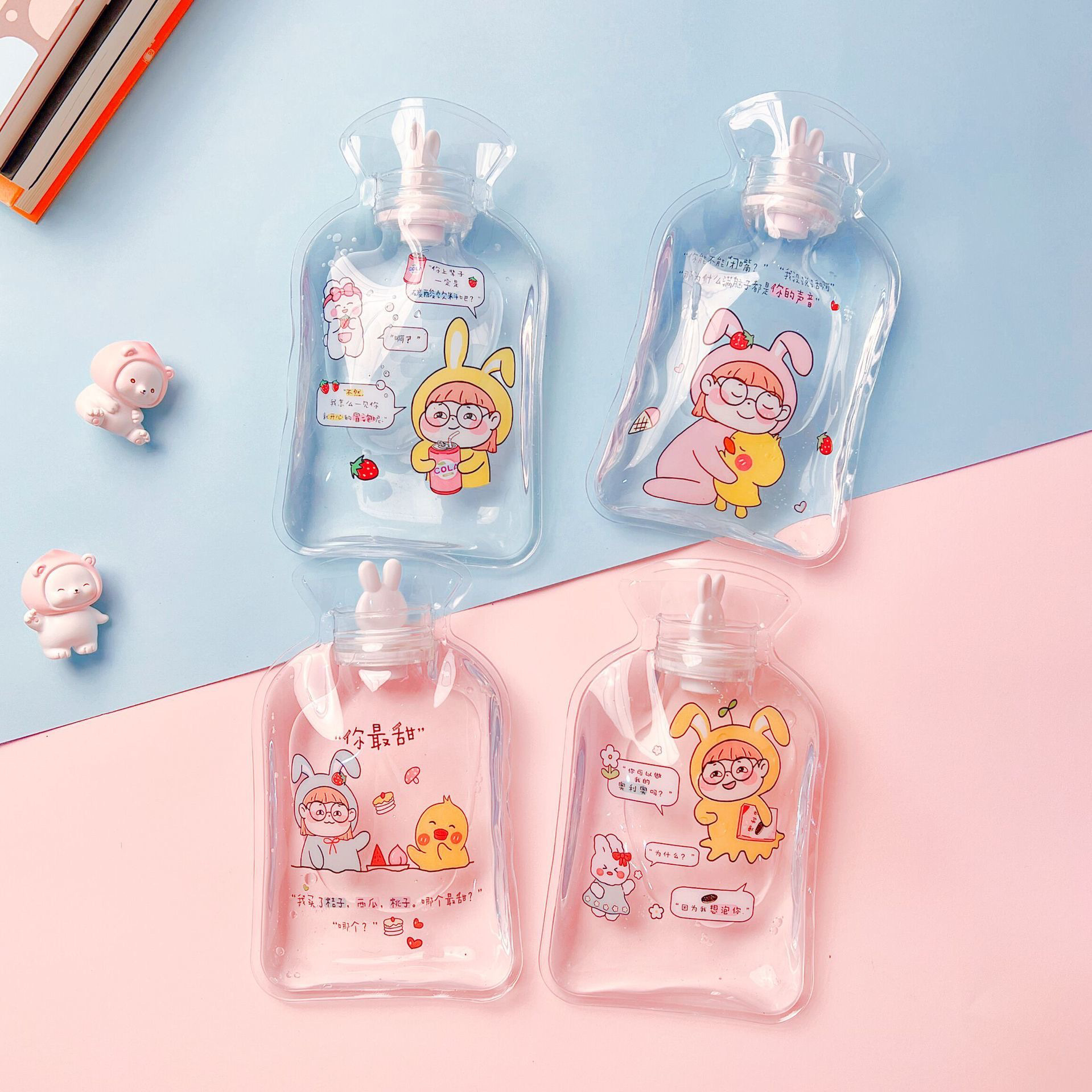 Picture of Water-Filled Hot Water Bottle, Thickened Transparent Pvc Hand Warmer, Water-Filled Hand Warmer, Hot Compress for Bloating, Wholesale, Cute and Portable