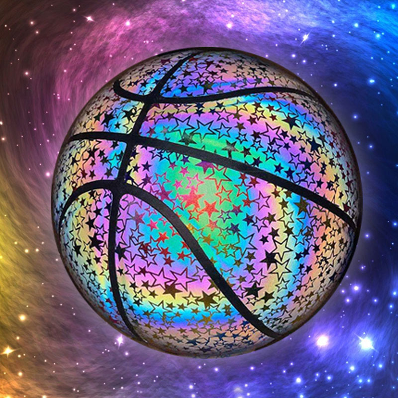 Picture of Cross-border reflective basketball trembles luminous luminous color pu moisture absorption 7 adult ball manufacturers customized a generation of hair