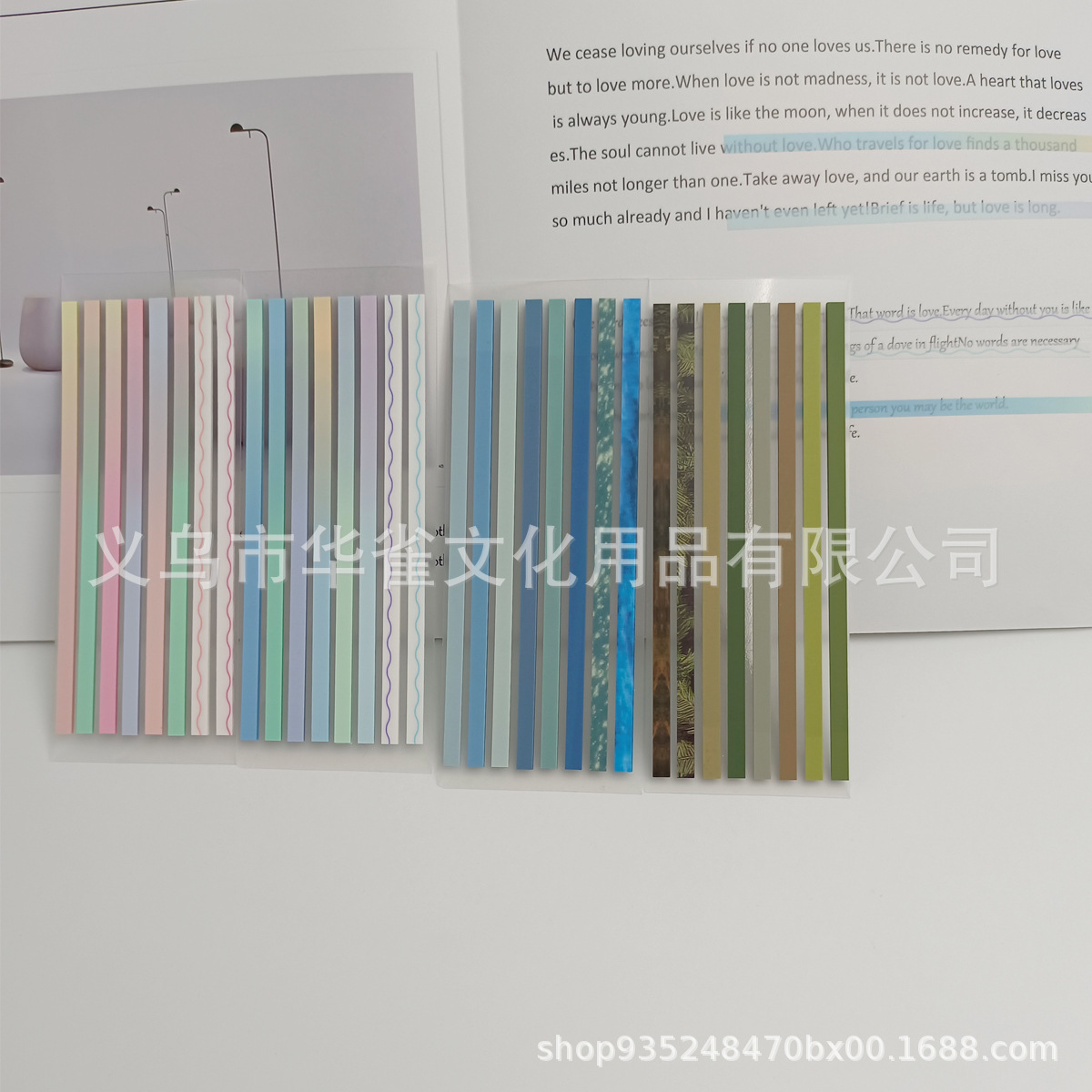 in stock Simple Morandi Long Index Sticker Student Extremely Fine Gradient Indicator Sticker Transparent Post-it Notes PET Notes