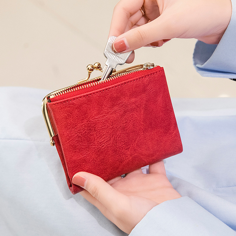 Picture of Phase Printed Leather Short Wallet for Women 2024 New Clip Coin Purse Retro Multi-Functional Foldableing Wallet Card Bag for Women