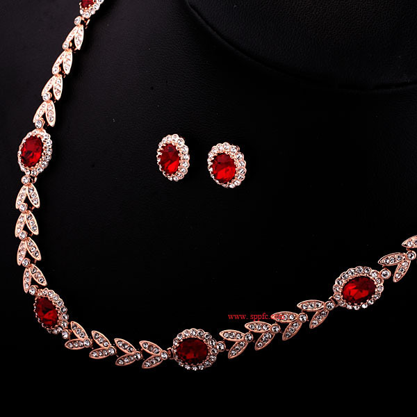 Zhou Xun listeners with crystal jewelry bride necklace earrings set two-piece 220425