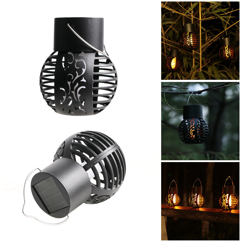 Cross-Border Exclusive Supply of Solar Flame Small Hanging Ball Outdoor Waterproof Hanging Lights for Christmas Decoration, Amazon Best Seller