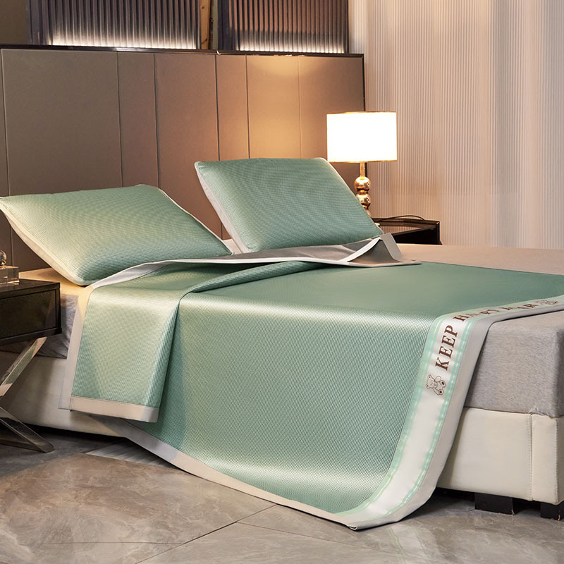 Picture of Category a Maternal and Infant Grade Carbon Light Ice Silk Mat Three-Piece Set Summer Student Dormitory Single Machine Washable Summer Air-Conditioned Mat~