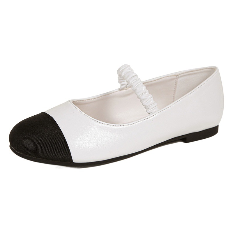 666-11 Huidong Yixinda Classic Fashionable Color Matching Versatile Slimming Look Elastic One-Line Small Round Toe Flats for Women