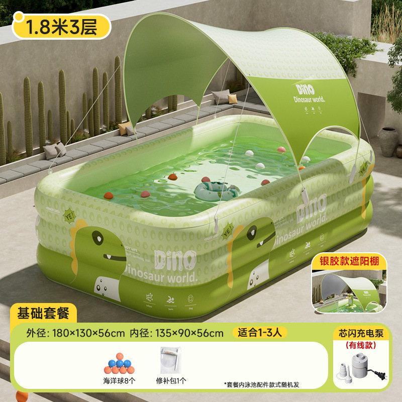Picture of Jiashu Swimming Pool Home Outdoor Large Inflatable Pool Thickened Plastic Baby Baby Children Inflatable Swimming Pool