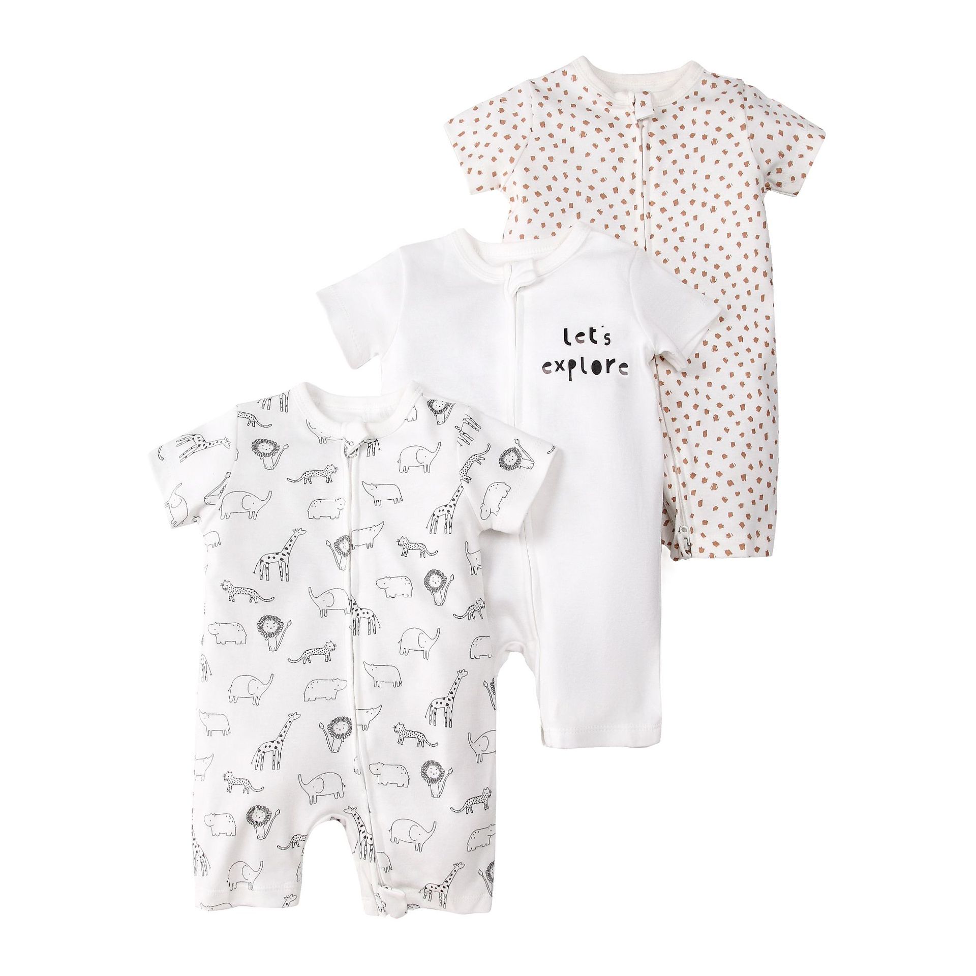 Picture of Foreign trade children's clothing summer baby jumpsuit short sleeve double zipper climbing clothing newborn baby gift box for cross-border