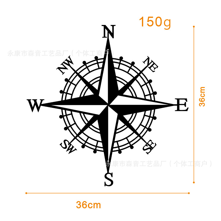 Picture of Hallway background wall decoration laser cutting silhouette navigation compass crafts wall decoration cross-border hot sale pendant