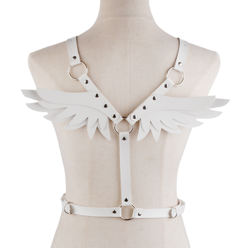 Picture of European and American Punk Leather Angel Wings Strap Suit Women's Leather Top Restraint Body Strap Belt Belt Belt