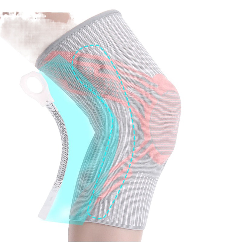 Summer New Silicone Kneepad Knitted Sports Kneepad Cover Silicone Spring Support Basketball Kneepad Mountaineering Running