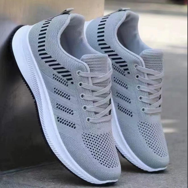 Men's shoes: summer flyknit mesh casual breathable shoes, versatile trendy sneakers, mesh flyknit shoes, hollow sneakers for men