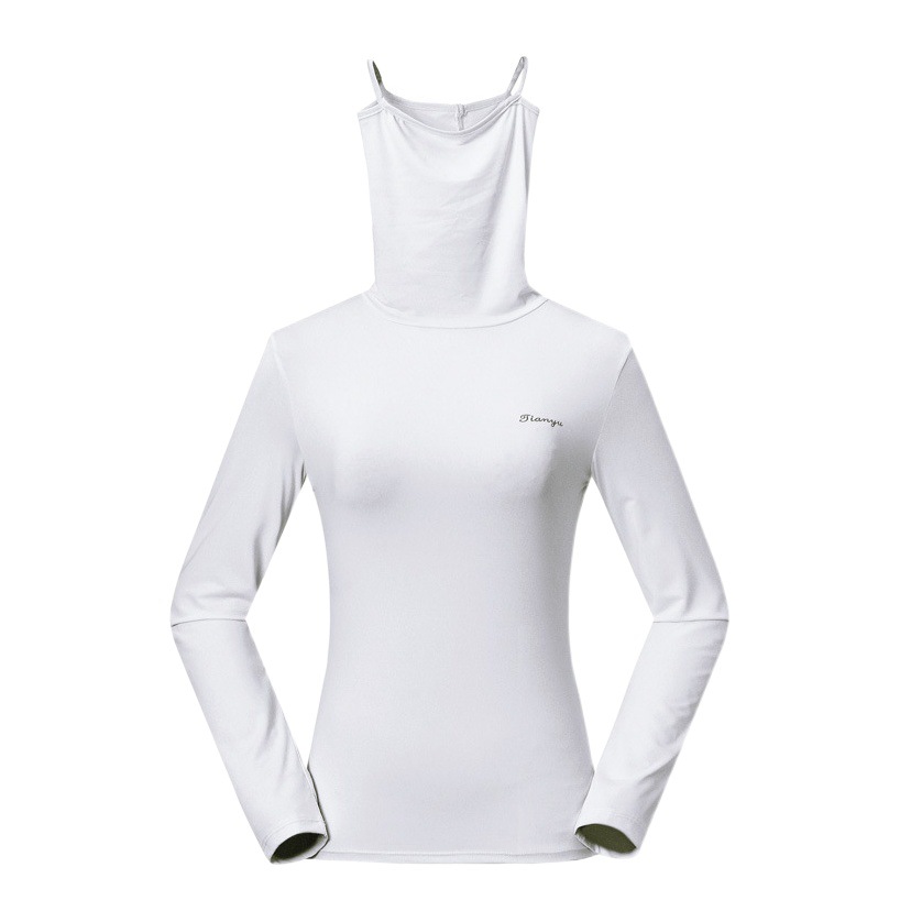 Golf clothing spring and summer sun protection clothing Women's Ice Silk base shirt high collar pullover mask long sleeve ball clothes