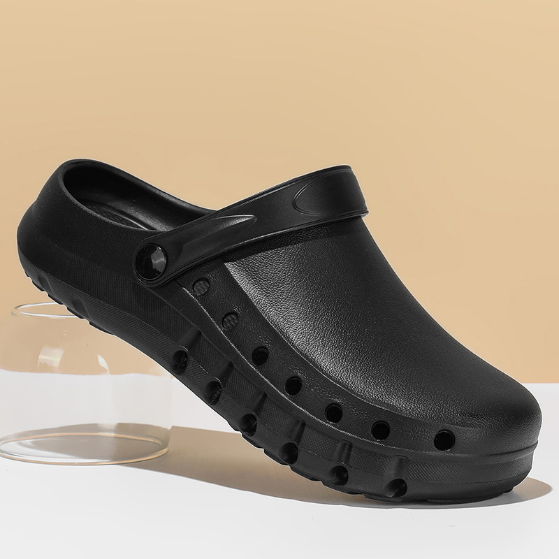 Wholesale Breathable Closed-Toe Slippers, Outdoor Casual Beach Shoes, Sandals, Non-Slip Heel Strap Chef Shoes, Surgical Shoes