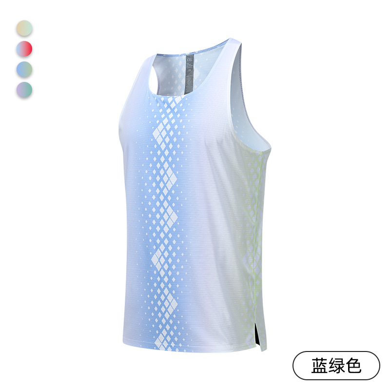 Picture of Summer New Men's Sleeveless Printed Fitness Running Vest Cross-Border Domestic Sales Breathable Lightweight Quick-Drying Sports Vest