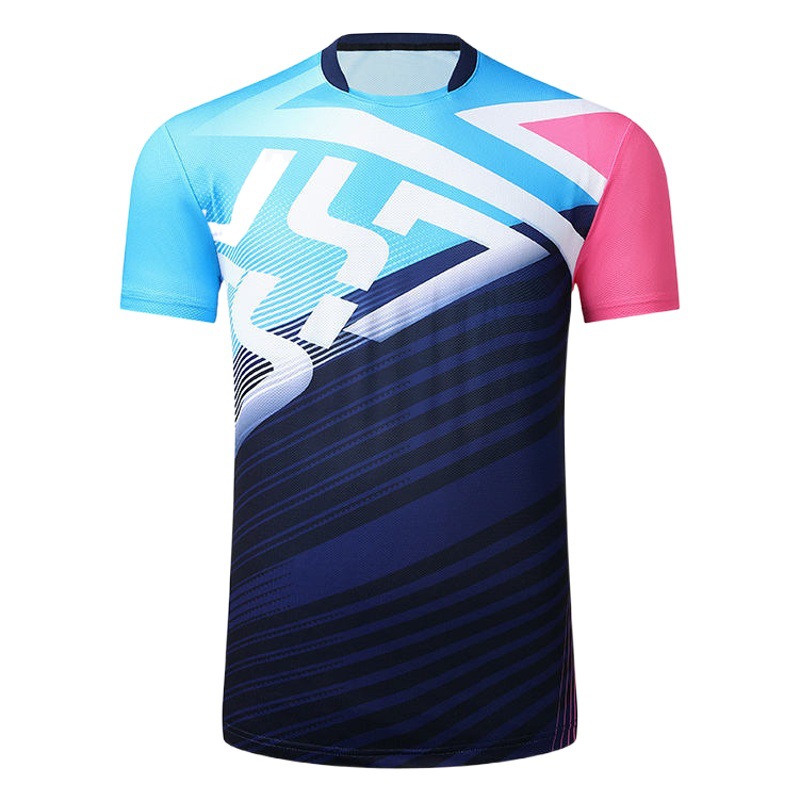 Badminton Suit Quick-drying High-bounce Camouflage Sweatshirt Competition Training Suit Summer Short-sleeved Table Tennis and Feather Net Top for Men and Women