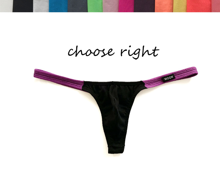 Picture of [Factory] Men's Low-Waist Color-Blocked Sexy Thong Cotton Underwear for Men 0200