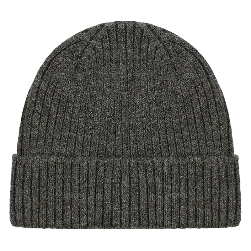 Cold hat Korean version of autumn and winter knitted hat male female students solid color warm cap leather hat