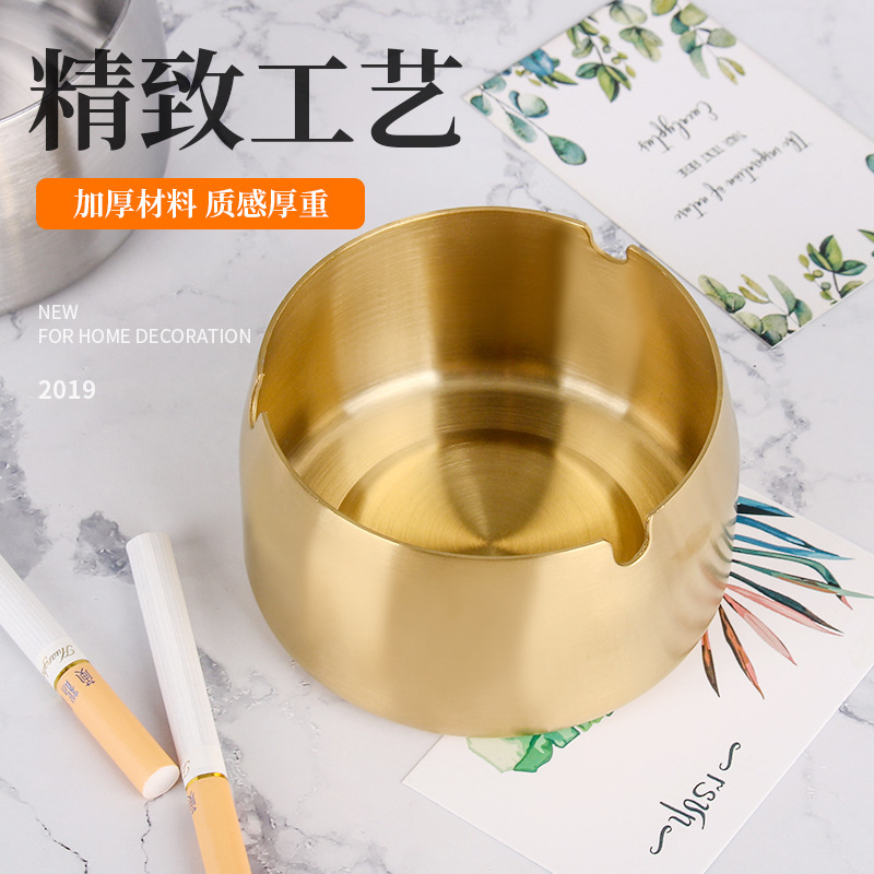 Picture of Wholesale Creative Personality Stainless Steel Ashtray Windproof Anti-fall Household Living Room Hotel Internet Cafe Restaurant Large Ashtray