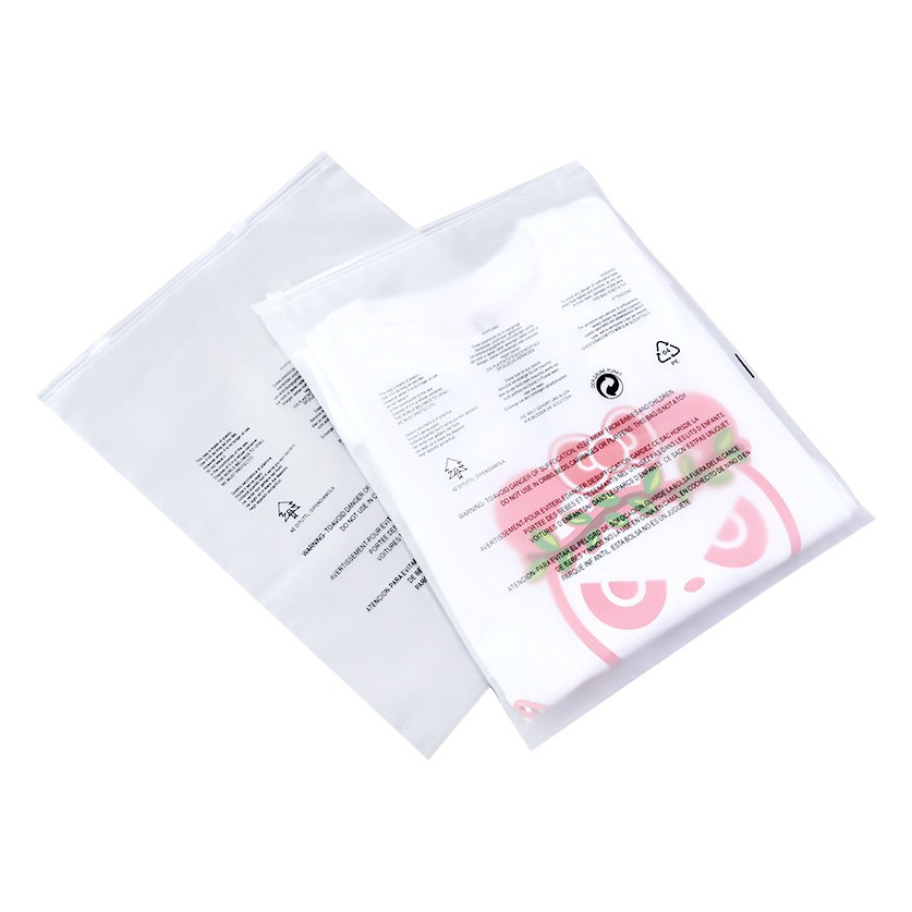 Spot warning cpe frosted zipper bag cross-border e-commerce clothing packaging bag transparent plastic sealed self-sealing bag