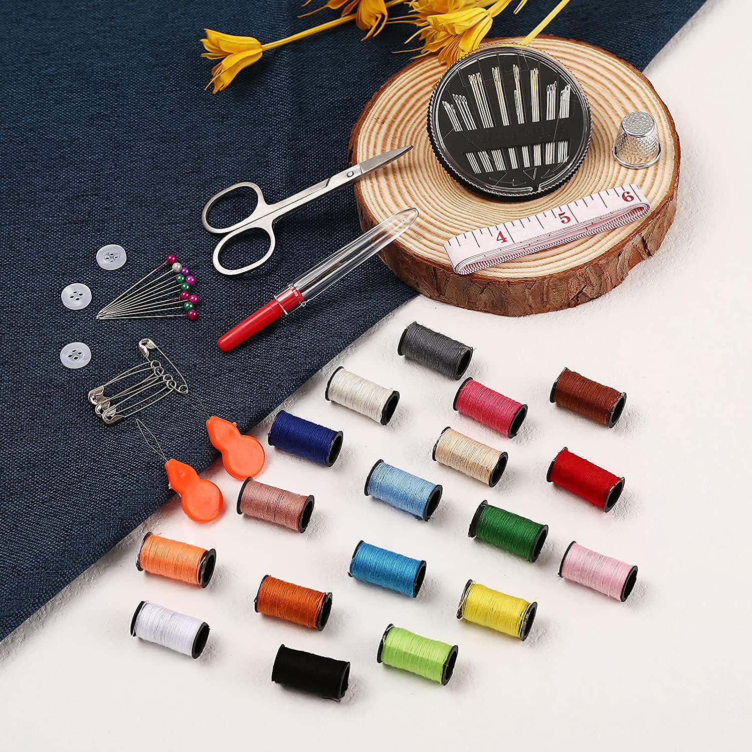 Picture of Multifunctional Storage handmade sewing combination travel home convenient sewing kit 72-piece sewing kit suit