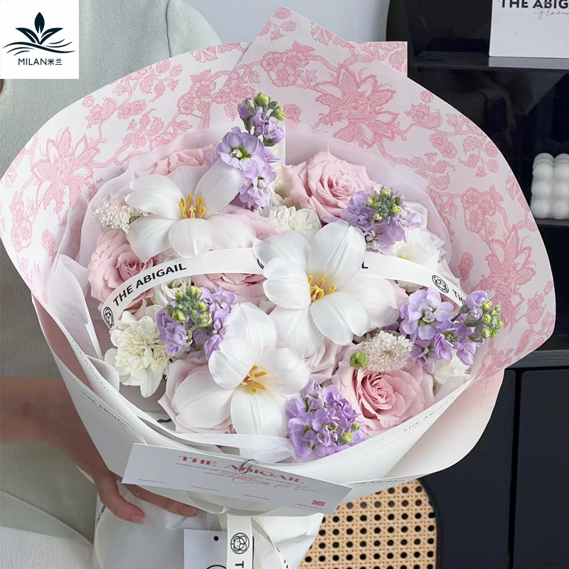 Milan Mother's Day Afternoon Black Tea Flower Wrapping Paper Waterproof Fenghua Paper Single Flower Wrapping Paper Material