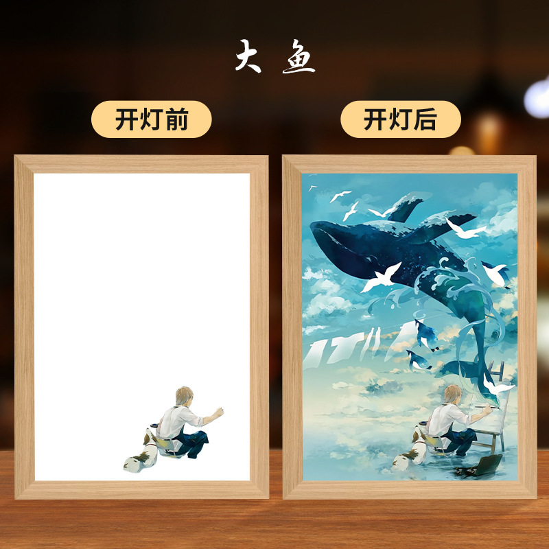 Factory wholesale Hayao Miyazaki you want to live out what kind of life series lighting painting desktop decoration night light window sill