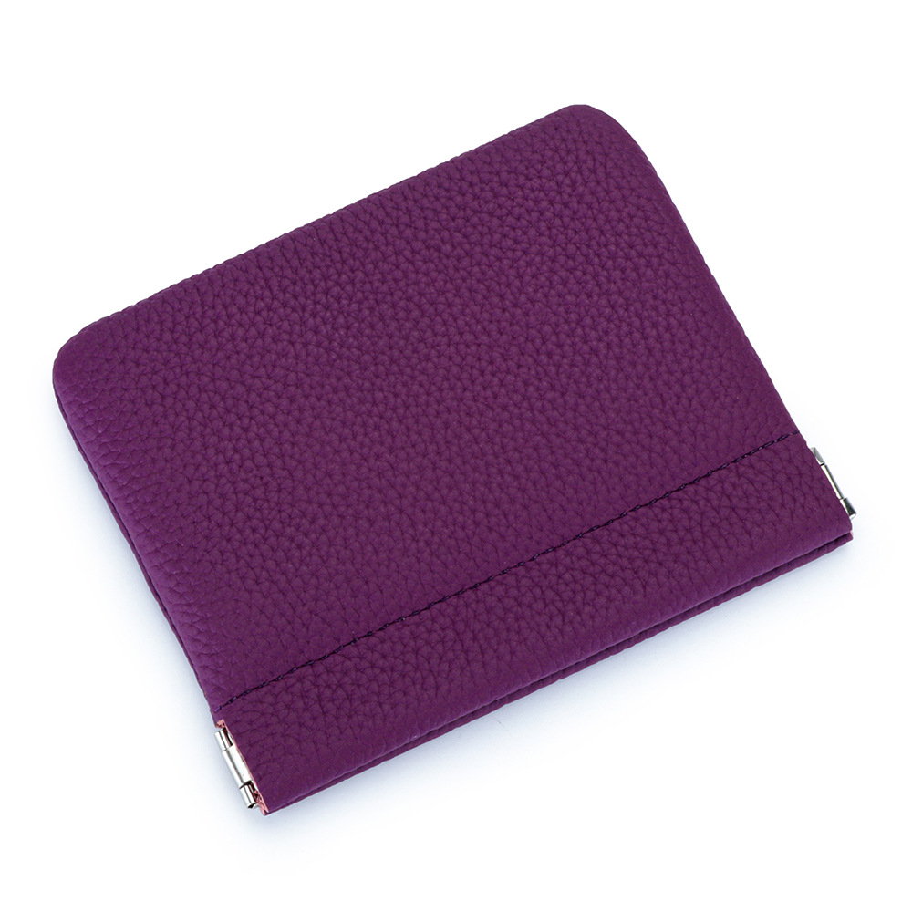 Picture of Genuine Leather Short Mini Coin Purse Women's Small and Ultra-thin Automatic Closure Shrapnel Coin Bag Key Lipstick Storage Bag
