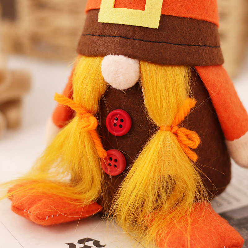 Picture of Halloween decorations cute wind turkey faceless old man doll ornaments Thanksgiving party doll ornaments