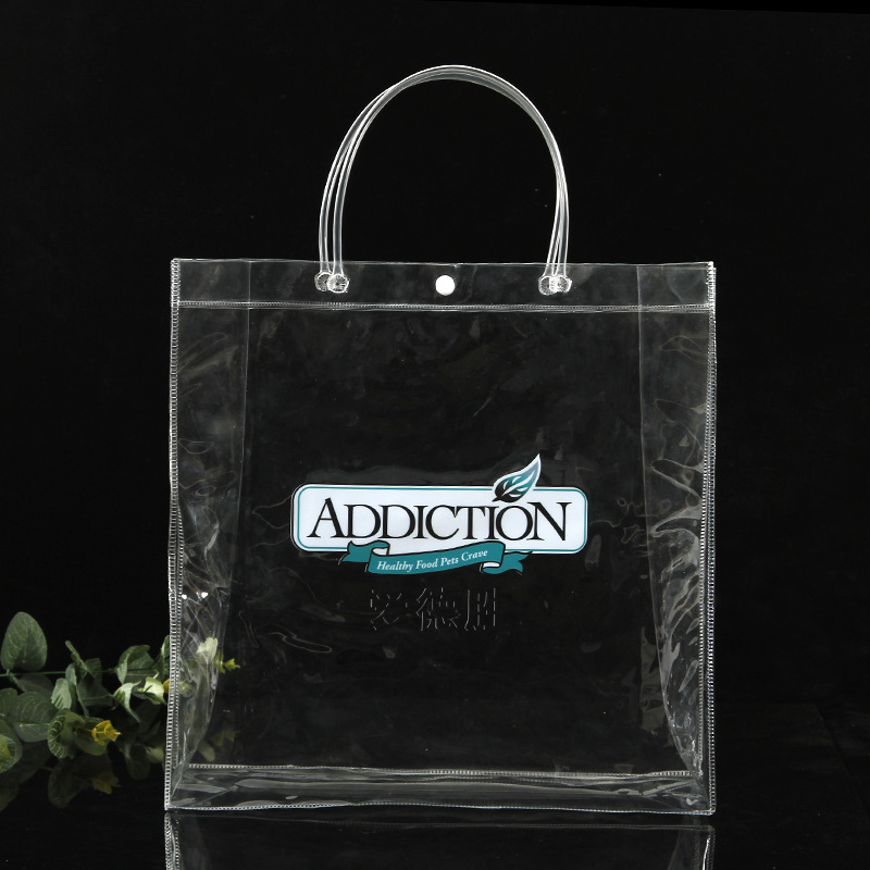 Manufacturer's PVC Hose Handbag Can Be Customized with Transparent Clothing Shopping Packaging Bag, Plastic Handbag Can Be Customized
