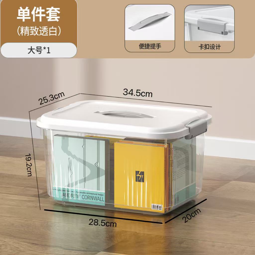 Picture of Transparent Storage Box Plastic Box with Lid Satchel Storage Box Large and Small Clothing Storage Box Organizer Box with Lid