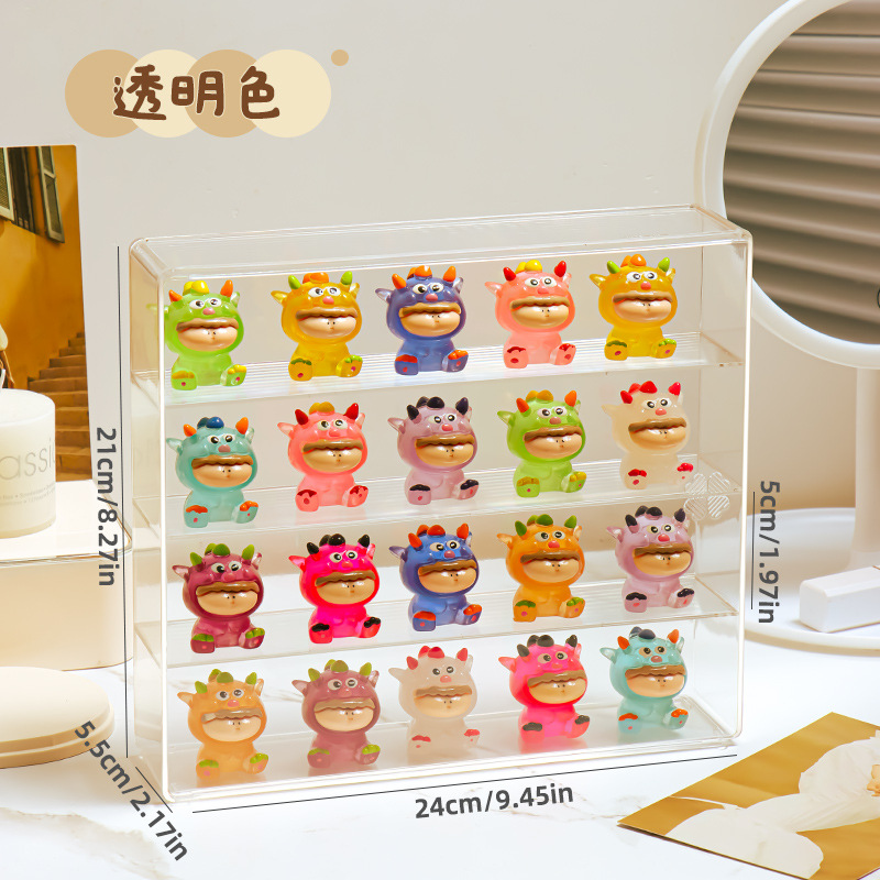 Picture of Cross-border Explosions High-rise Large Cute Grain Storage Box Deckered Dust-proof Desktop Doll Acrylic Display Stand