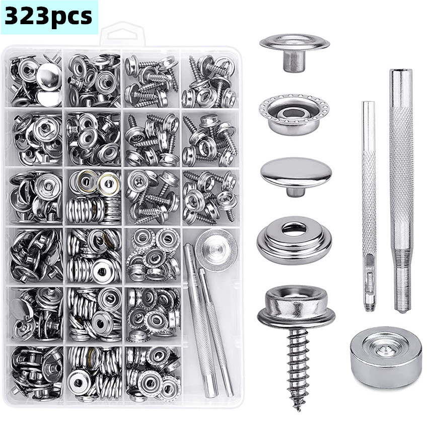Amazon Specializes in 10/15mm Screw Large White Buckle Yacht Tarpaulin Screw Fixing Buckle 323 Pieces with Tools