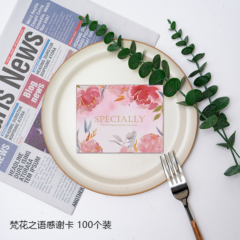 Picture of New creative European-style high-end ins card greeting card mini bronzing English Christmas thank you card in stock wholesale