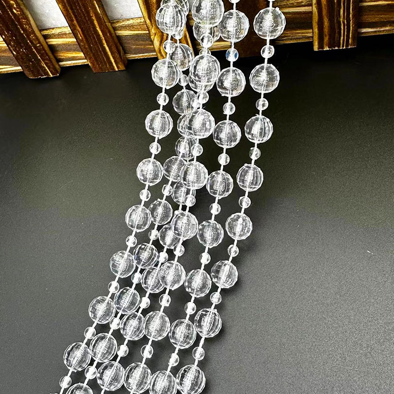 Picture of Acrylic bead curtain line curtain wedding road lead crystal string wedding scene stage ceiling decoration diy door curtain partition