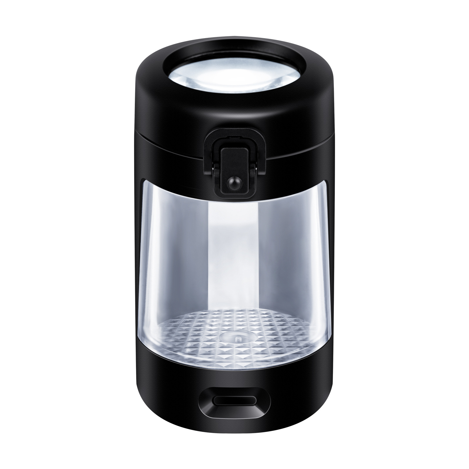 Cross-border tobacco storage tank multi-functional LED light amplification portable tobacco tank USB moisture-proof luminous moisturizing sealed tank