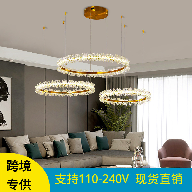 Picture of Crystal Chandelier Living Room Main Light High-End Accessible Luxury Simple Modern Ring Restaurant Lighting Zhongshan Chandelier