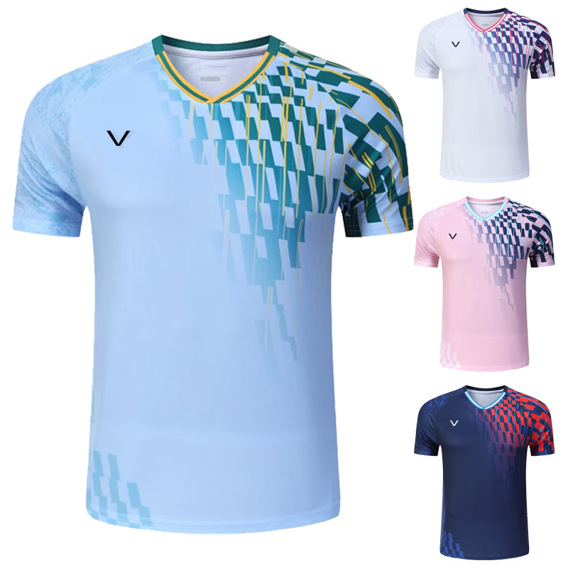 New Badminton Uniforms for Men and Women, Short-Sleeved Competition Uniforms, Short-Sleeved Student Training Class Kidsren's Training Uniforms, Breathable 50011