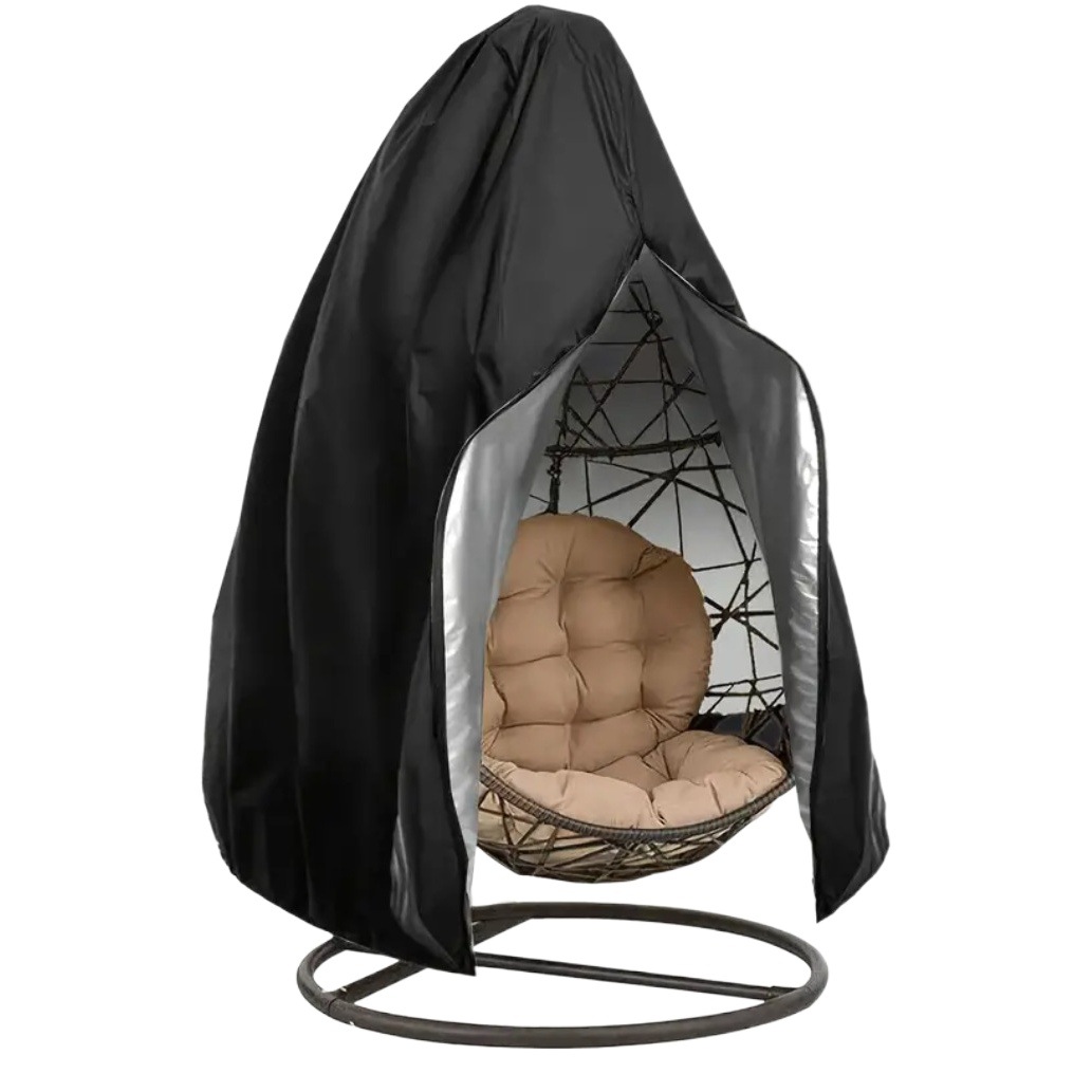 Picture of Egg Hanging Chair Cover Egg Shell Dust Cover Garden Outdoor Swing Protective Cover Hanging Chair Bird's Nest Rattan Chair Hanging Basket Cover Bird Cover