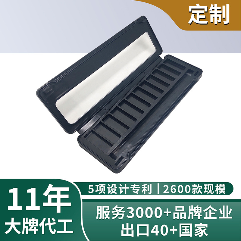 Tinplate 12 color eyeshadow iron box with brush position window 12 grid makeup cosmetics eyeshadow plate