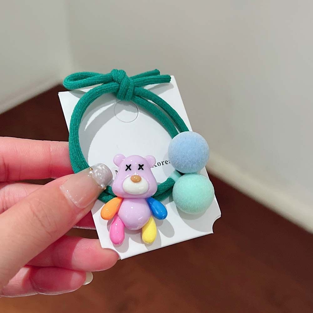 Picture of Bear Colorful Cute Simple Hair Rope All-match Hair Rings Hair Accessories Pony Tail Hair Rope Headdress Fragrant Style Hair Rope