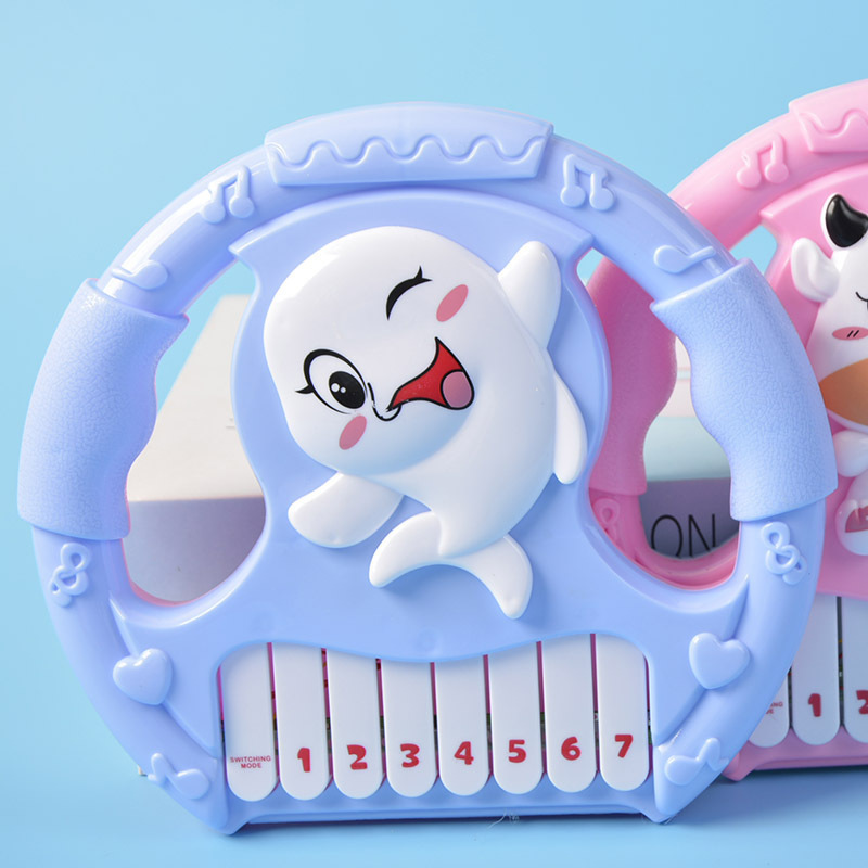 Picture of Electronic organ cartoon children's imitation steering wheel guitar music buttons early education sound boys and girls stall toys
